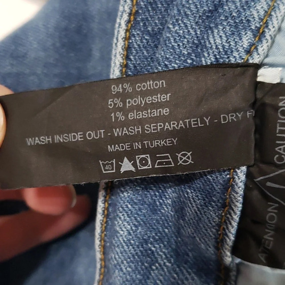 Good American x Zara High Rise Skinny Jeans Medium Wash Women's 30W/62 Distress - Picture 6 of 16